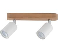 TK Lighting Top lámpara de techo 2x10 W blanco-cromo-madera 3295