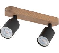 TK Lighting Top lámpara de techo 2x10 W negro-madera 3291
