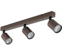 TK Lighting Downlight de techo Top, regulable, marrón, lineal de 3 luces