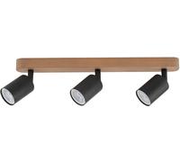 TK Lighting Top lámpara de techo 3x10 W negro-madera 3292