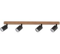 TK Lighting Top lámpara de techo 4x10 W negro-madera 3293