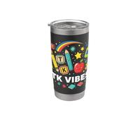 TK Teacher First Day TK Vibes Aprendizaje temprano de transición Vaso térmico de acero inoxidable de doble pared