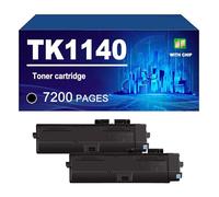 TK1140 Cartucho De Tóner Compatible para Kyocera ECOSYS M2035dn M2535dn FS-1035MFP FS-1135MFP, 7200 Páginas,TK1140-2 Pack