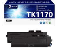 TK1170 Cartucho de Tóner Compatible para Kyocera ECOSYS M2040dn M2540dw M2640idw Impresoras, Alto Rendimiento 7200 Páginas, Impresión de Alta Definición,Black-2 Pack