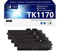 TK1170 Cartucho de Tóner de Alto Rendimiento Compatible para Kyocera ECOSYS M2040dn M2540dw M2640idw Impresoras, Nítidas y Definidas,Black-4 Pack
