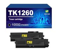 TK1260 Cartucho De Tóner con Chip Compatible con Impresoras para Kyocera ECOSYS PA4000wx Y PA4000x. Rendimiento De hasta 10 000 Páginas.,Black-2 Pack