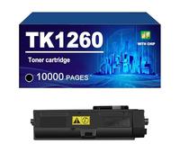 TK1260 Cartucho De Tóner con Chip Compatible con Impresoras para Kyocera ECOSYS PA4000wx Y PA4000x. Rendimiento De hasta 10 000 Páginas.,Black-1 Pack