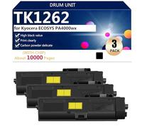 TK1262 Cartucho de Tóner de Repuesto para Kyocera ECOSYS PA4000wx Impresoras, 10000 Páginas,Black-3 Pack