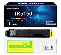 TK5160 Cartucho de Tóner de Alto Rendimiento Repuesto Compatible para Kyocera TK5160 TK5160K TK5160C TK5160Y TK5160M Compatible para Kyocera ECOSYS P7040cdn Impresora con Chip,Yellow-1 Pack