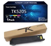 TK5205 Cartucho de Tóner de Alto Rendimiento para Kyocera TK5205 TK-5205K TK-5205C TK-5205Y TK-5205M Compatible para Kyocera Mita TASKalfa 356ci Impresora con Chip,Black-1 Pack