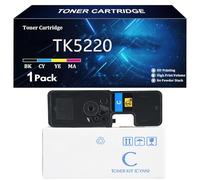 TK5220 Cartucho de Tóner de Repuesto para Kyocera TK-5220K TK-5220C TK-5220M TK-5220Y Compatible para Kyocera ECOSYS M5521cdn M5521cdw P5021cdn P5021cdw Impresoras,C-1 Pack