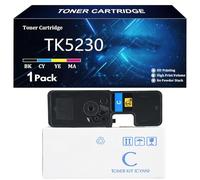 TK5230 Cartucho de Tóner para Kyocera TK-5230K TK-5230C TK-5230M TK-5230Y Compatible para Kyocera ECOSYS M5521cdn M5521cdw P5021cdn P5021cdw Impresoras con Chip,Cyan-1 Pack
