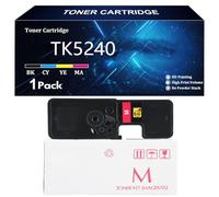 TK5240 Cartucho de Tóner Compatible para Kyocera TK-5240 TK5240BK TK-5240C TK-5240M TK-5240Y para Kyocera ECOSYS M5526cdn M5526cdw P5026cdn P5026cdw Impresoras,Magenta-1 Pack