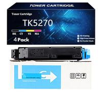 TK5270 Cartucho de Tóner de Alto Rendimiento para Kyocera TK5270 TK-5270K TK-5270C TK-5270Y TK-5270M Compatible para Kyocera TASKALFA P6230cdn M6230cidn M6630cidn con Chip,C-1 Pack