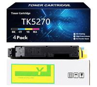 TK5270 Cartucho de Tóner de Alto Rendimiento para Kyocera TK5270 TK-5270K TK-5270C TK-5270Y TK-5270M Compatible para Kyocera TASKALFA P6230cdn M6230cidn M6630cidn con Chip,Y-1 Pack