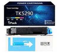 TK5290 Cartucho de Tóner de Repuesto para Kyocera TK5290 TK-5290K TK-5290C TK-5290M TK-5290Y Compatible per Kyocera ECOSYS P7240cdn Impresora con Chip,Cyan-1 Pack