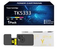 TK5333 Cartucho de Tóner de Repuesto para Kyocera TK5333 TK5333K TK5333C TK5333Y TK5333M Compatible para Kyocera ECOSYS P5018cdn Impresora con Chip,Yellow-1 Pack