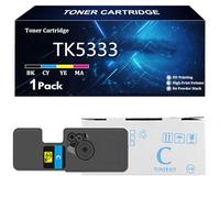 TK5333 Cartucho de Tóner de Repuesto para Kyocera TK5333 TK5333K TK5333C TK5333Y TK5333M Compatible para Kyocera ECOSYS P5018cdn Impresora con Chip,Cyan-1 Pack