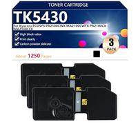 TK5430 Cartucho de Tóner de Repuesto Compatible para Kyocera ECOSYS PA2100CWX MA2100CWFX PA2100CX MA2100CFX Impresoras, Alto Rendimiento 1250 Páginas, Fácil Instalación,Black-3 Pack