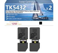 TK5432 Cartucho de Tóner Compatible con Chip para Kyocera ECOSYS MA2100cfx MA2100cwfx PA2100cWx PA2100cX Impresoras, Alto Rendimiento 1250 Páginas, Impresión Nítida,Black-2 Pack