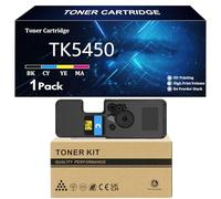 TK5450 Cartucho de Tóner para Kyocera TK-5450K TK-5450C TK-5450M TK-5450Y Compatible para Kyocera ECOSYS PA2600cx PA2600cWx MA2600cwx MA2600cwfx Impresoras con Chip,Cyan-1 Pack