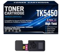 TK5450 para Kyocera ECOSYS MA2600cfx MA2600cwfx PA2600cwx PA2600cx Cartuchos de tóner TK5450BK TK5450C TK5450M TK5450Y Tóner con Chip Trabajo de Alto Rendimiento
