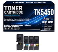 TK5450 para Kyocera ECOSYS MA2600cfx MA2600cwfx PA2600cwx PA2600cx Cartuchos de tóner TK5450BK TK5450C TK5450M TK5450Y Tóner con Chip Trabajo de Alto Rendimiento