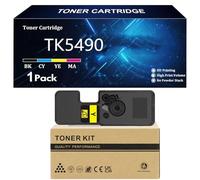 TK5490 Cartucho de Tóner para Kyocera TK-5490K TK-5490C TK-5490M TK-5490Y Compatible para Kyocera ECOSYS PA2101cwx PA2101Cx MA2101cfx MA2101cwfx Impresoras con Chip,Yellow-1 Pack