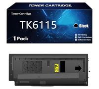 TK6115 Cartucho de Tóner de Repuesto para Kyocera TK6115 TK-6115 TK 6115 Compatible para Kyocera ECOSYS M4125idn M4132idn Impresoras con Chip,Black-1 Pack