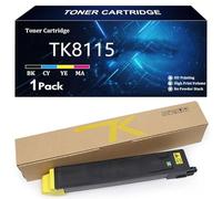 TK8115 Cartucho de Tóner de Alto Rendimiento para Kyocera TK8115 TK-8115K TK-8115C TK-8115Y TK-8115M Compatible para Kyocera ECOSYS M8130cidn M8124cidn Impresoras con Chip,Yellow-1 Pack