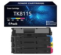 TK8115 Cartucho de Tóner de Alto Rendimiento para Kyocera TK8115 TK-8115K TK-8115C TK-8115Y TK-8115M Compatible para Kyocera ECOSYS M8130cidn M8124cidn Impresoras con Chip,4 Color-4 Pack