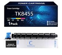 TK8455 Cartucho de Tóner de Repuesto para Kyocera TK8455 TK8455K TK8455C TK8455Y TK8455M Compatible para Kyocera TASKalfa MZ2501ci MZ3501ci Impresoras con Chip,Cyan-1 Pack