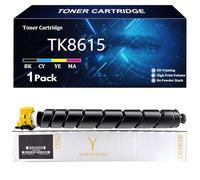 TK8615 Cartucho de Tóner de Repuesto para Kyocera TK8615 TK8615K TK8615C TK8615Y TK8615M Compatible para Kyocera TASKalfa Mz3501ci Impresora con Chip,Yellow-1 Pack