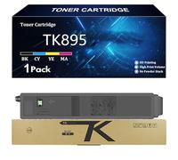TK895 Cartucho de Tóner de Repuesto para Kyocera TK895K TK895C TK895Y TK895M Compatible para Kyocera FS-C8020MFP 8025 C8525MFP TASKalfa 205c 255 206ci 256ci Impresoras,BK-1 Pack