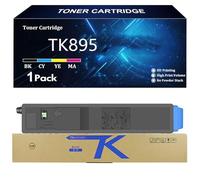 TK895 Cartucho de Tóner de Repuesto para Kyocera TK895K TK895C TK895Y TK895M Compatible para Kyocera FS-C8020MFP 8025 C8525MFP TASKalfa 205c 255 206ci 256ci Impresoras,C-1 Pack