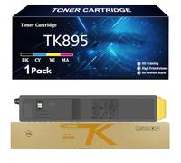 TK895 Cartucho de Tóner de Repuesto para Kyocera TK895K TK895C TK895Y TK895M Compatible para Kyocera FS-C8020MFP 8025 C8525MFP TASKalfa 205c 255 206ci 256ci Impresoras,Y-1 Pack