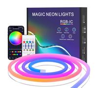 TK99SW 2M Tira LED Neón, RGB IC Flexible Tira LED Aire Libre Impermeable 5V con Control de Aplicación Control Remoto Cambio de Color para Decoración Interior Aire Libre