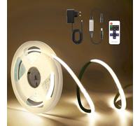 TK99SW Tira LED COB de 2M, blanco natural 4000K, banda de luz regulable de 24V, ancho de 8 mm, con control remoto RF y fuente de alimentación, para decoración del hogar, cocina y espejos