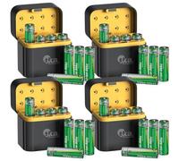 tka Köbele Akkutechnik batería AA con Cargador: Set de 32 Pilas de Li-Ion con 4 Cajas de Carga USB-C, TKA-105, Tipo AA/Mignon, 2.400 mAh / 3.600 mWh, 1,5 voltios CC (estación Carga para Pila)