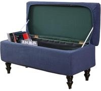 Tkasniy Funda elástica para banco otomano de almacenamiento, otomana rectangular con tapa de almacenamiento, cubierta plegable para banco de almacenamiento, reposapiés, protector de muebles, azul