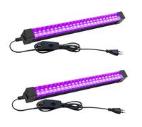 Tkdaksy 2 Piezas Barra de Luz UV LED Negra 15W, barra de luz negra, 395-405nm Portátil Luz Negra Ultravioleta para Discoteca, Fiesta Luminosa, Decoración de Halloween