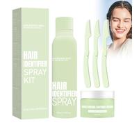 Tkekruh 100 ml Spray para la identificación del cabello para la limpieza del rostro y 50 g en crema, spray de identificación facial para Dermaplaning, Dermaplaning Tool for Face, delicado y delicado