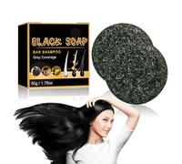 Tkekruh 2PC Barra de Champú 50g, Champú para Oscurecer el Cabello, Jabón Champú, Champú Sólido, Anti-Hair Loss Shampoo Bar, Promueve el Crecimiento del Cabello y Previene su Caída