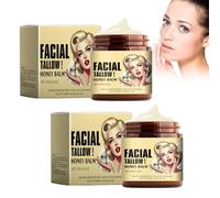 Tkekruh 2PCS Beef Tallow Honey Balm 120g, Beef Tallow Cream, Whipped Beef Tallow and Honey Balm, Crema De Sebo Hidratante Bálsamo De Sebo De Vaca Batido Y Miel, Facial Crema Corporal Infundida