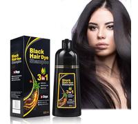 Tkekruh Black Instant Hair Dye Shampoo 3 En 1 500ml, Champú Natural Para El Cabello Negro, Champú instantáneo para cabello negro, Champú de Color Para el Cabello Instantáneo
