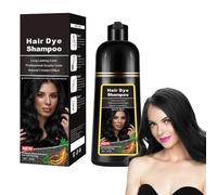 Tkekruh Black Instant Hair Dye Shampoo 500ml, Negro, Champú de Color Para el Cabello Instantáneo 3 en 1, Tinte para Cabello gris, Colors Hair in Minutes Long lasting Colour para Hombres y Mujeres