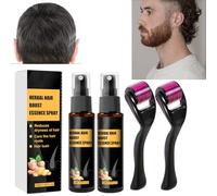 Tkekruh Hair Regrowth Spray 30ml 2PCS, Hair Regrowth Roller y Extra Strength Hair Growth Serum Spray, Hair Growth Essence para Hombres y Mujeres, Promueve el Crecimiento de Barba y Cabello