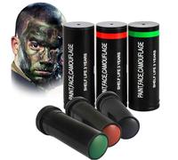 Tkekruh Kit de 3 Piezas de Pintura Facial de Camuflaje Juego de Maquillaje para Camuflaje,Camuflaje Palos de Maquillaje Camaleón Camuflaje Supervivencia Militar ejército ejército (1)