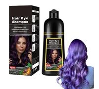 Tkekruh Morado Instant Hair Dye Shampoo 500ml, Natural Hair Dye Shampoo 3 en 1, Champú para Teñir el Nabello Morado Natural, Colors Hair in Minutes Long lasting Colour, para Hombres y Mujeres, Purple