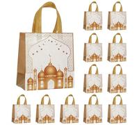 tkerinse 12 bolsas de regalo reutilizables Eid Mubarak, musulmanas islámicas, bolsas de regalo Eid Goodie Bags, Multifunctional Ramadán Kareem Gift Bag for Gifts Wrapping Holiday Party Supplies